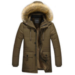 Men's Winter Coat with Thick Fleece and Fur Hooded Collar