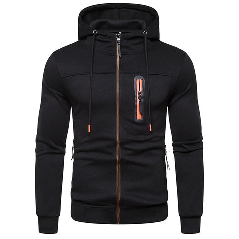 Muscle-Fit Hoodies with Pockets in Solid Colours