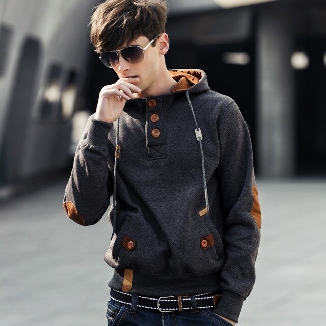 Hooded sweatshirt cardigan mens sale