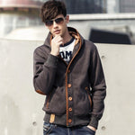 Men's Casual Buttoned Hoodie Cardigan Jacket