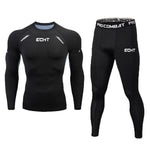 Unique Black Compression / Rash guard 2-Piece Set