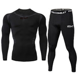 Unique Black Compression / Rash guard 2-Piece Set