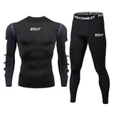 Unique Black Compression / Rash guard 2-Piece Set
