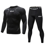 Unique Black Compression / Rash guard 2-Piece Set