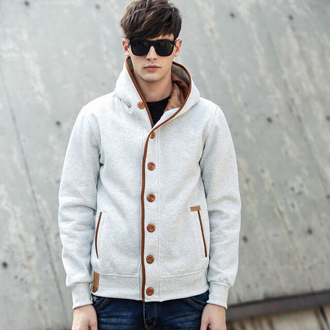 Men's casual jacket deals hooded cardigan sweatshirt w14